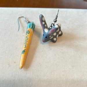 Bunny and carrot fun earrings